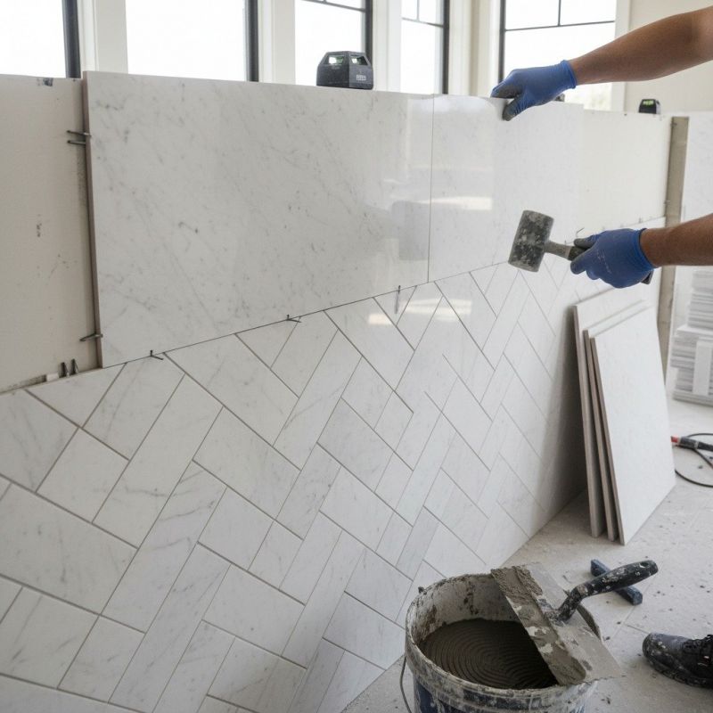 Marble Tile Floor Installation in Wilmington, NC